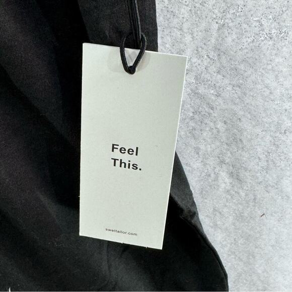 Swet Tailor Size XXL Softest V Neck T Shirt In Black Supima Cotton Modal NEW - Picture 8 of 10